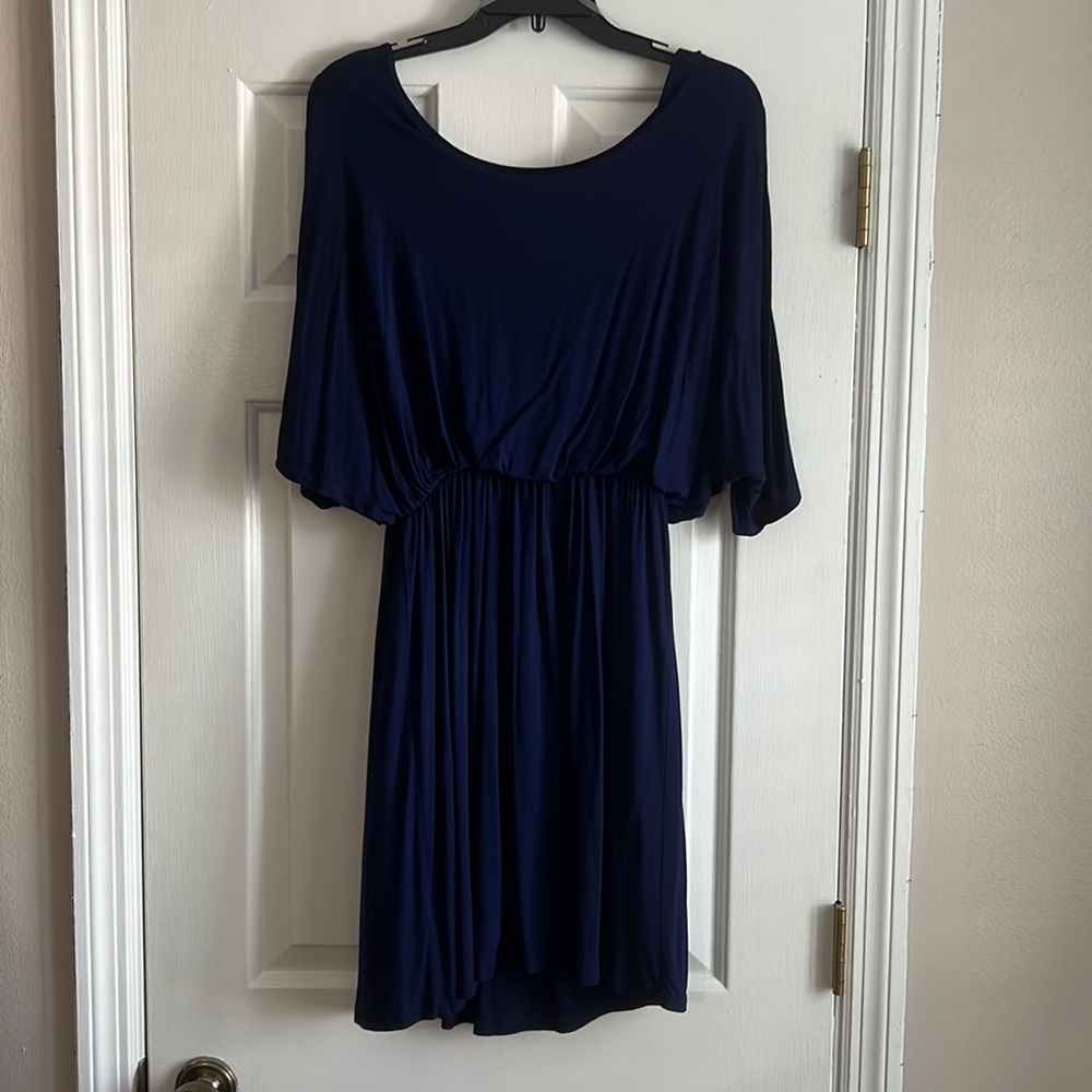 Gilli Women’s Knee Length Navy Blue Open Shoulder Dress